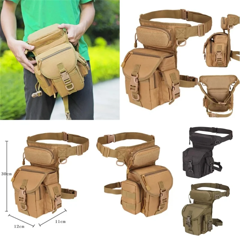 Paquete de muslo compatible con MOLLE para ciclismo y exterior |   Bolsa impermeable para piernas con diseño antideslizante |   Almacenamiento multiusos de correa de cintura