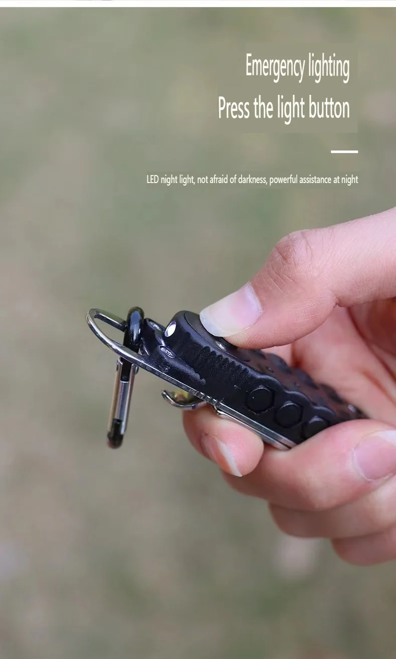 Herramienta de reparación de acero portátil, destornillador multifuncional, llavero EDC diario para exteriores - imagen 4