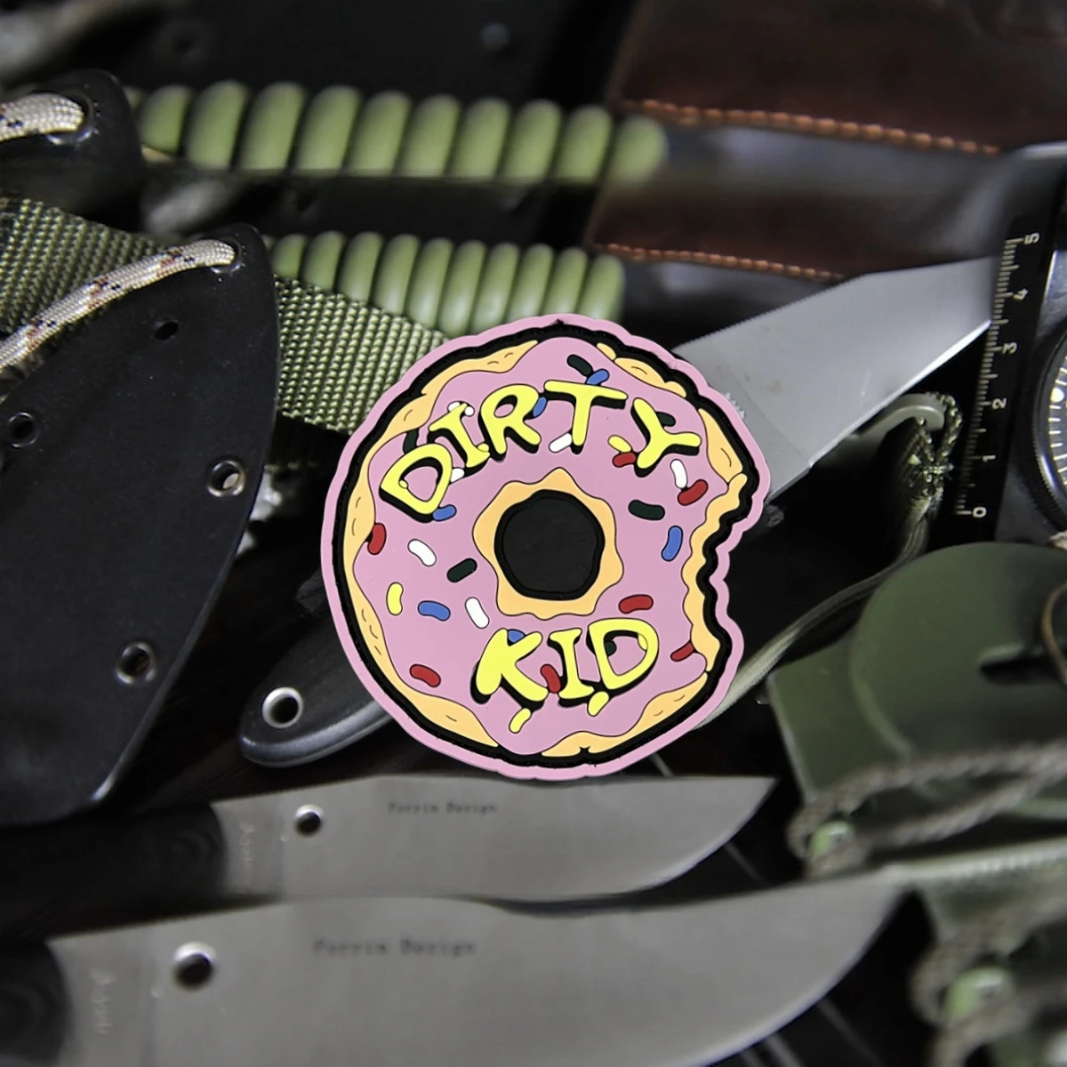 Insignia de moral de Donut para chico sucio, parche de PVC, brazalete táctico militar del ejército, parches de gancho y bucle, pegatina para mochila, sombreros - imagen 4