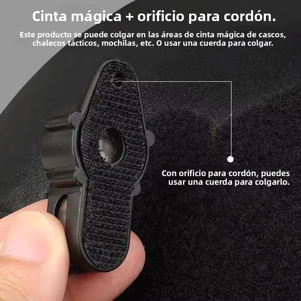 Luz estroboscópica táctica para casco, Mini señal de seguridad con gancho y bucle, luz estroboscópica de supervivencia colgante, equipo de caza Airsoft para senderismo - imagen 5