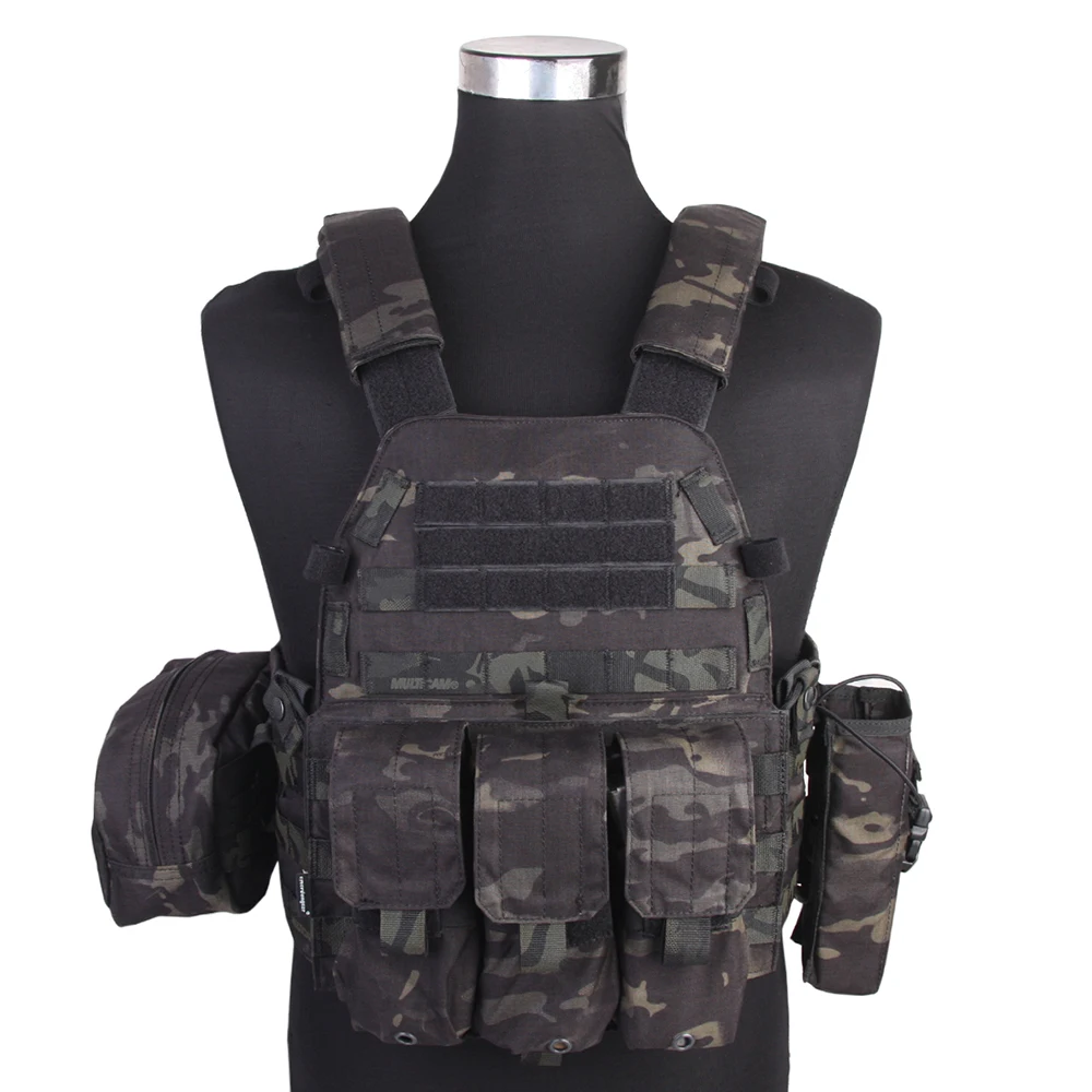 Emersongear para LBT 6094A portador de placa con 3 bolsas chaleco táctico protector de combate caza 11,11 ventas - imagen 4