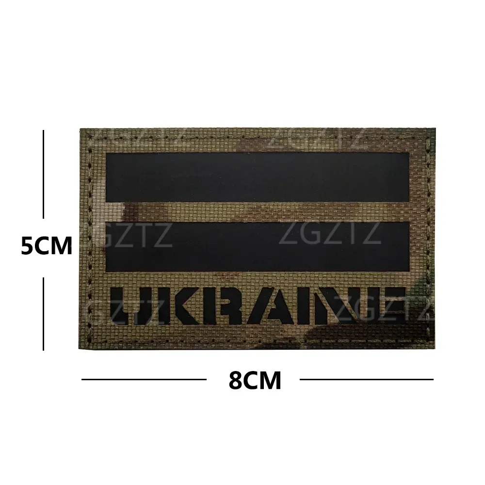 Parche bordado con bandera de Ucrania, banderas de Ucrania, insignias reflectantes con apliques tácticos de PVC, parches de tira Chevron - imagen 3