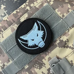 Parche de lobo táctico, insignia de moral bordada, apliques, parches militares de gancho y bucle para ropa, mochila al aire libre, pegatinas personalizadas