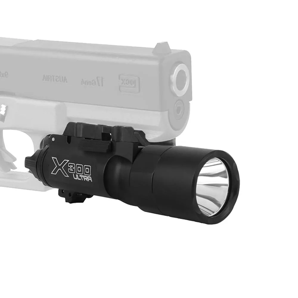 Surefir estilo X300U Ultra Scout luz pistola linterna Rifle linterna estroboscópica ajuste 20mm Rail Airsoft luz táctica colgante