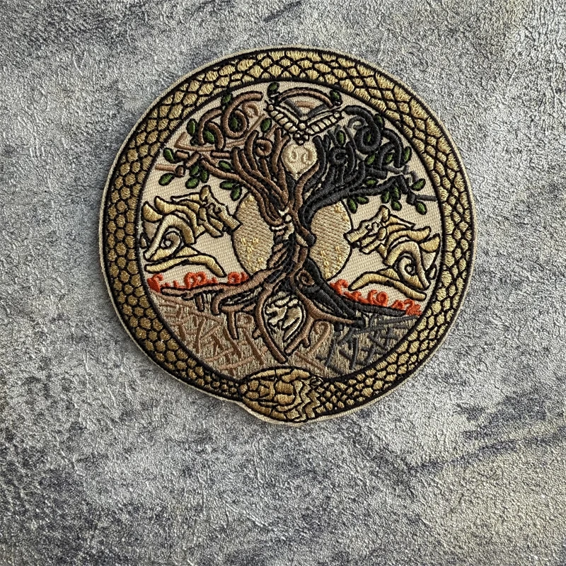 Parche moral táctico Árbol de la Vida Lobo Fenrir Jormungandr - imagen 3