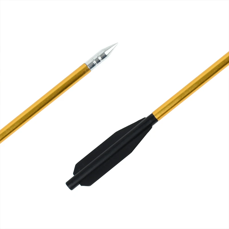 Flecha de ballesta para adulto, flechas de aluminio dorado 6,2 innch, Flecha de Tiro con Arco puntiaguda de acero, flecha tradicional, 12/24 piezas - imagen 4