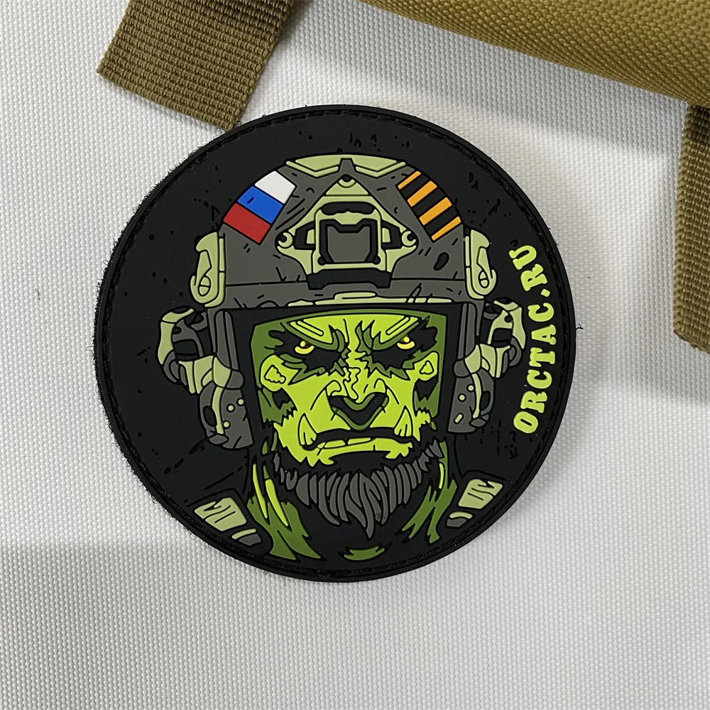 Parche de PVC ruso Chevron Orc War on Terror, parches tácticos de gancho y bucle en la ropa, insignia de moral, accesorios de mochila, pegatinas - imagen 3
