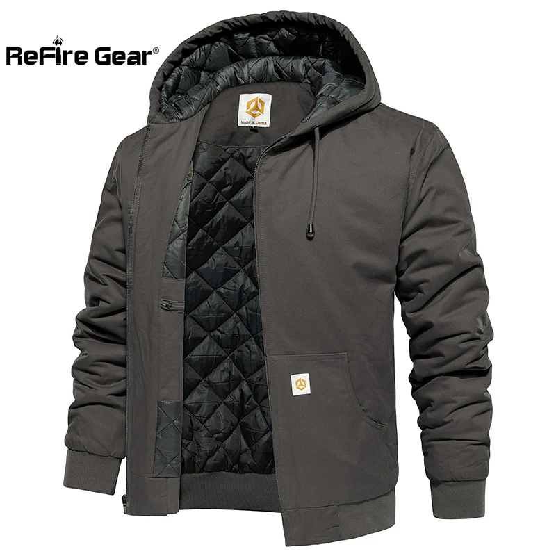 Chaqueta táctica de invierno – Acolchada con capucha para hombre - imagen 2