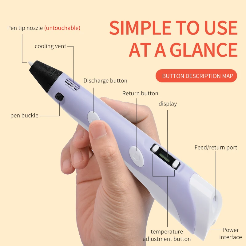 Bolígrafos 3D para niños y niñas, regalo de cumpleaños y Navidad, bolígrafo de impresión de dibujo 3D con pantalla LCD, juguetes de filamento PLA compatibles para niños - imagen 5