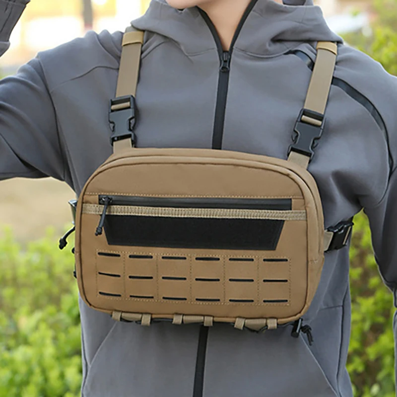 Chaleco táctico de escalada, bolsa de pecho, deporte, ciclismo, mochila Molle, senderismo al aire libre, bolsa de aparejo para acampar, señuelo de pesca grande, bolsa divertida - imagen 3