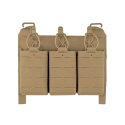 Chaleco táctico Molle con panel frontal, bolsa plana, bolsa triple para revistas, corte láser multicolor