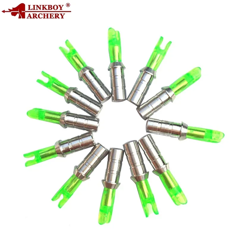 12 Uds Linkboy tiro con arco flecha de aluminio Nock Pin L ID4.2mm,3,2mm,6,2mm eje Nock compuesto arco tradicional flecha caza - imagen 2