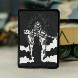 Parches de Airsoft con Estampado de Esqueleto de Francotirador, con Velcro, para Ropa, Parche Táctico de Moral, Brazalete Militar, Adhesivo para Mochila