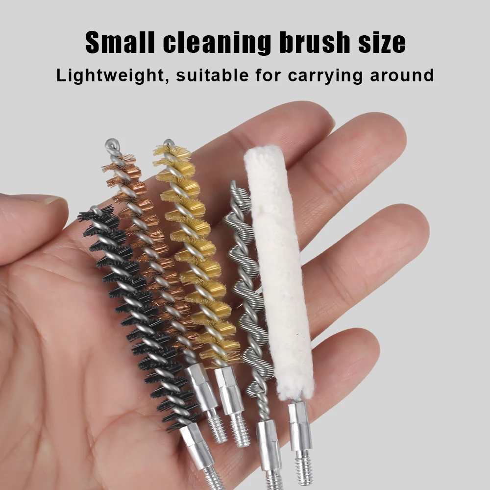 5 uds cepillos de limpieza de pistola cerdas de fósforo cepillo de limpieza de orificio de bronce para pistola escopeta.22.30 Kits de cepillos de limpieza de pistola - imagen 2