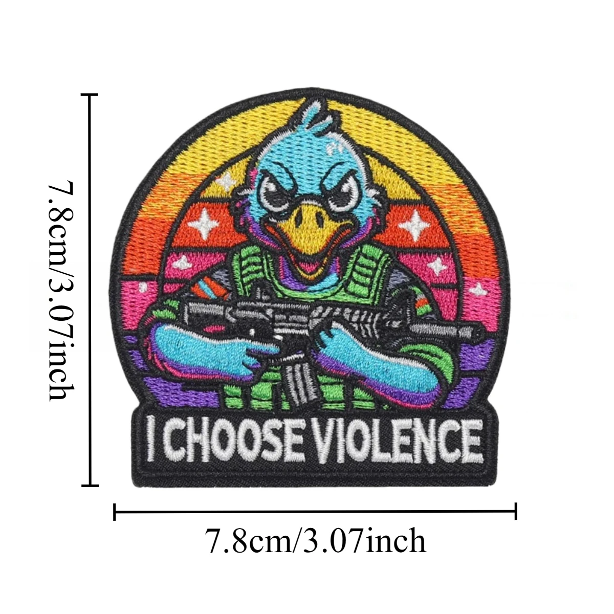 Parche con insignia de moral de pato "I CHOOSE VIOLENCE", apliques tácticos militares personalizados, gancho bordado y bucle, pegatina para mochila de ropa - imagen 3