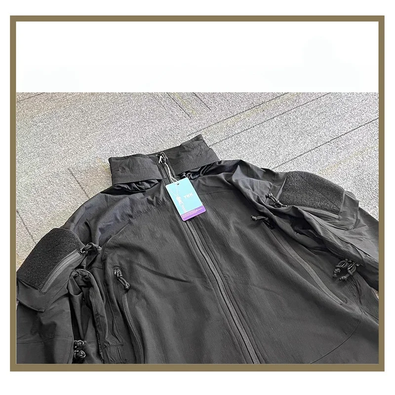PCU L5 traje de asalto de concha suave de nailon táctico negro abrigo con cremallera para caza al aire libre chaqueta de escalada para senderismo - imagen 3