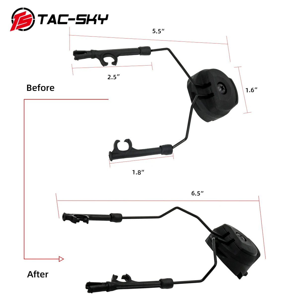 TS TAC-SKY casco táctico ARC Track adaptador COMTA soporte para COMTA II III XPI V auriculares tácticos - imagen 4