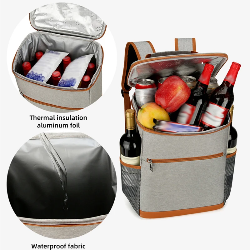 Mochila de aislamiento térmico para mantener la comida fría o caliente, bolsa de gran capacidad para exteriores, senderismo, viajes, Camping, equipo de Trekking - imagen 5