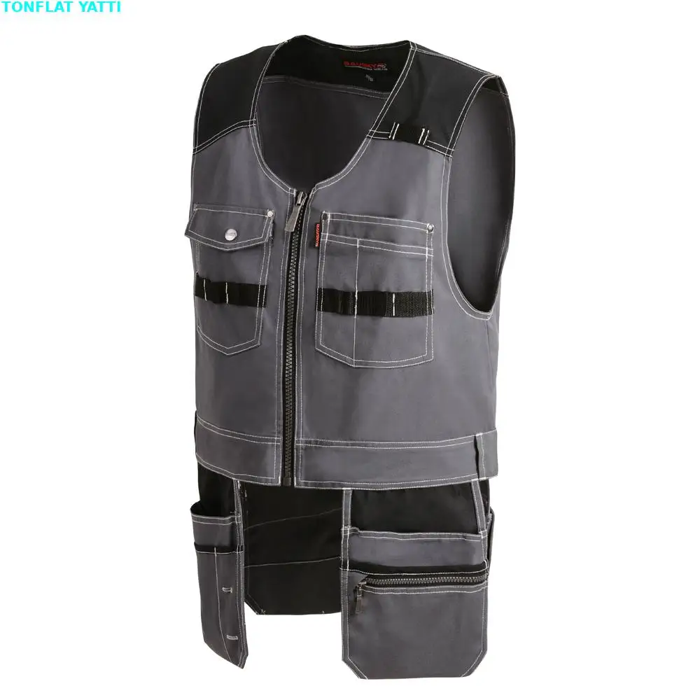 Nuevo 2025 alta calidad hombres mujer ropa de trabajo al aire libre chalecos de trabajo para hombres herramienta multifunción chalecos con múltiples bolsillos - imagen 5