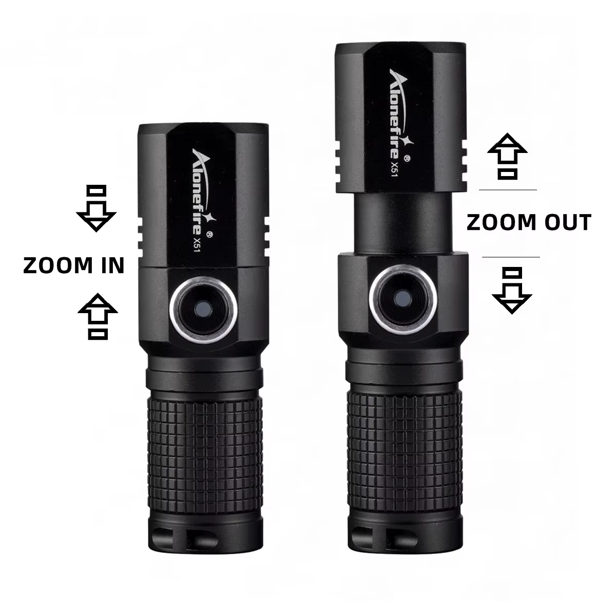Linterna táctica recargable USB mini zoom – Alta potencia exterior - imagen 3