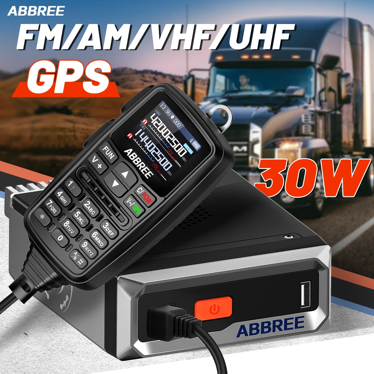 ABBREE AR-7600 V1/V2 Mini Radio móvil GPS multibanda copia inalámbrica frecuencia Walkie Talkie de coche de largo alcance con micrófono de altavoz - imagen 2