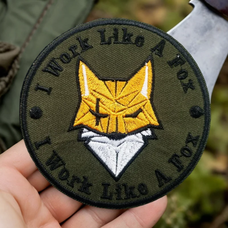 I Work Like A Fox embroidery Patch Tactical Vest Hook&Loop Morale Badge Backpack Decorative Sticker Armband Patches for Clothing - imagen 2