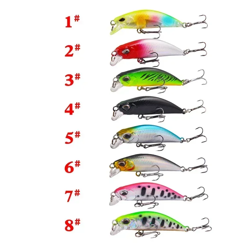 1 Uds Minnow señuelo de pesca Trolling Wobblers en Lucio 55mm 5g Crankbait Iscas cebo duro Artificial Peche carpa aparejos - imagen 2