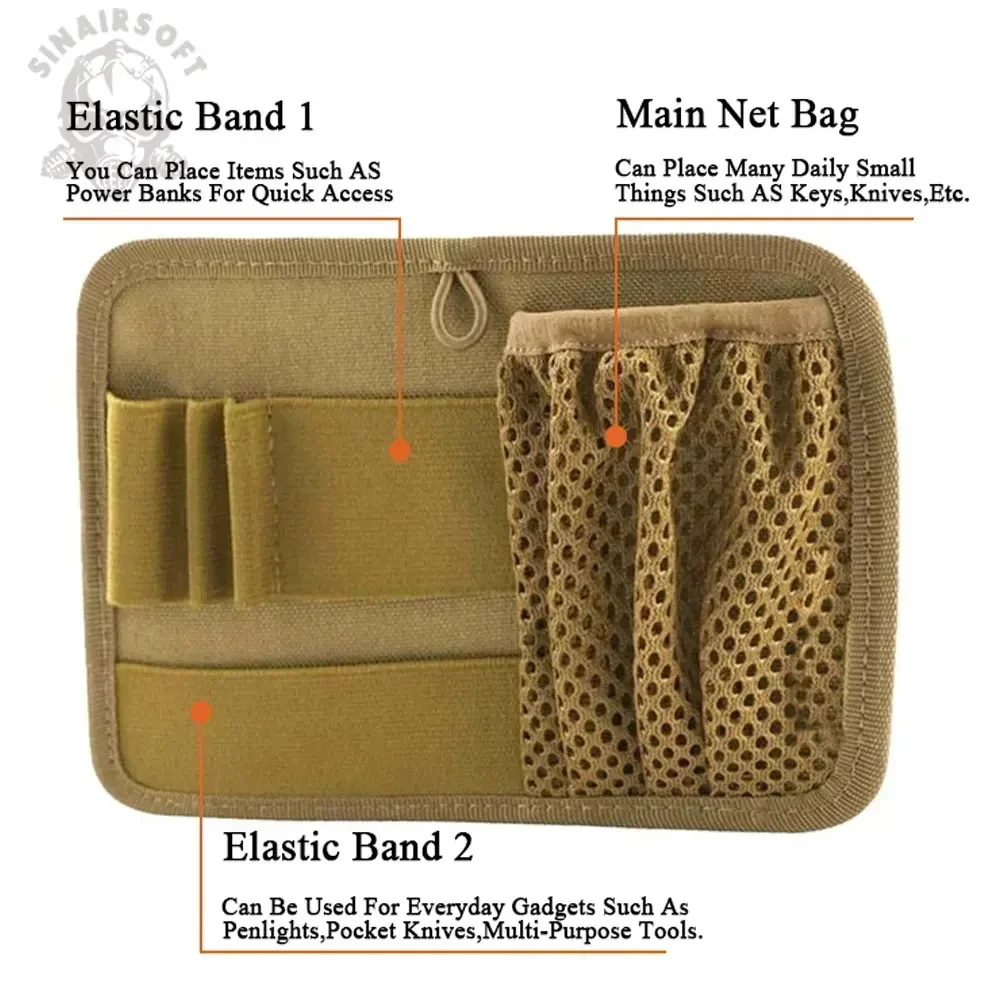 SINAIRSOFT-bolsas de inserción, accesorios modulares, equipo, Panel de bucle de gancho, soporte de separación interior, bolsa, organizador de malla de utilidad - imagen 3