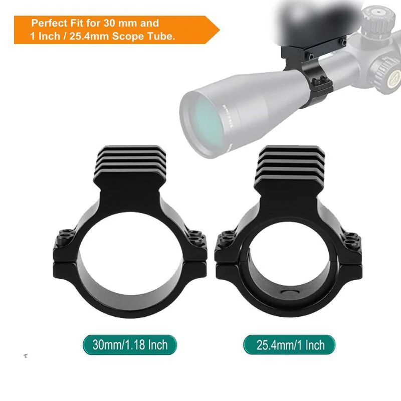 Adaptador de montaje de anillo para mira de Rifle, 25,4mm, 30mm, linterna, punto rojo, Base láser, accesorios de caza