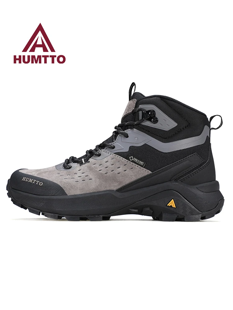 Humtto-zapatos de senderismo impermeables para hombre y mujer, zapatillas de escalada de cuero de vaca, senderismo, caza, turismo, montaña, botas tácticas - imagen 2