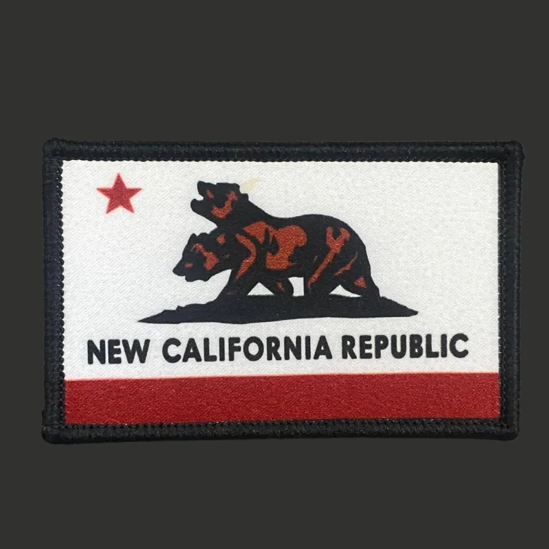 Parche de bandera de la República de California, insignia de moral táctica con estampado de gancho y bucle, mochila militar, ropa, pegatina decorativa, brazalete