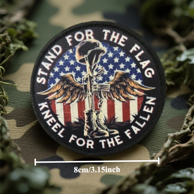 Parche de bandera táctica, brazalete impreso, insignia de moral, parches de bucle de gancho, pegatinas para mochila de ropa - imagen 4