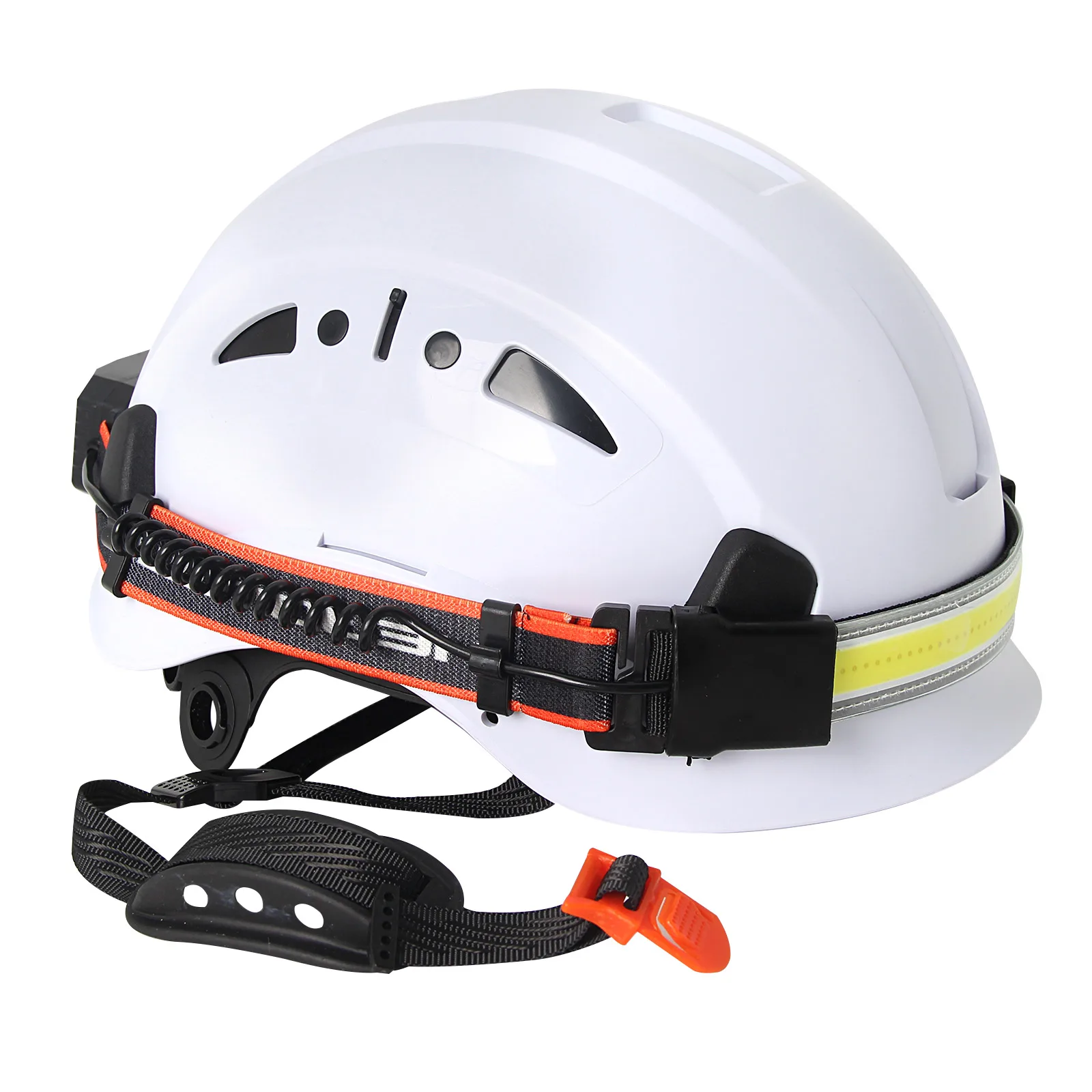 Casco de seguridad para construcción CE con tira de faro Led y luz trasera de advertencia, casco duro ABS, gorro de trabajo Industrial ANSI ligero - imagen 3