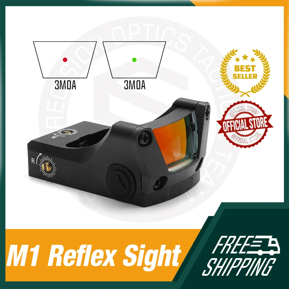 Mira táctica M1 punto rojo con riel Picatinny para airsoft y caza