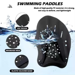 1 Pair Swimming Training Hands Flippers, With Adjustable Silicone Straps
