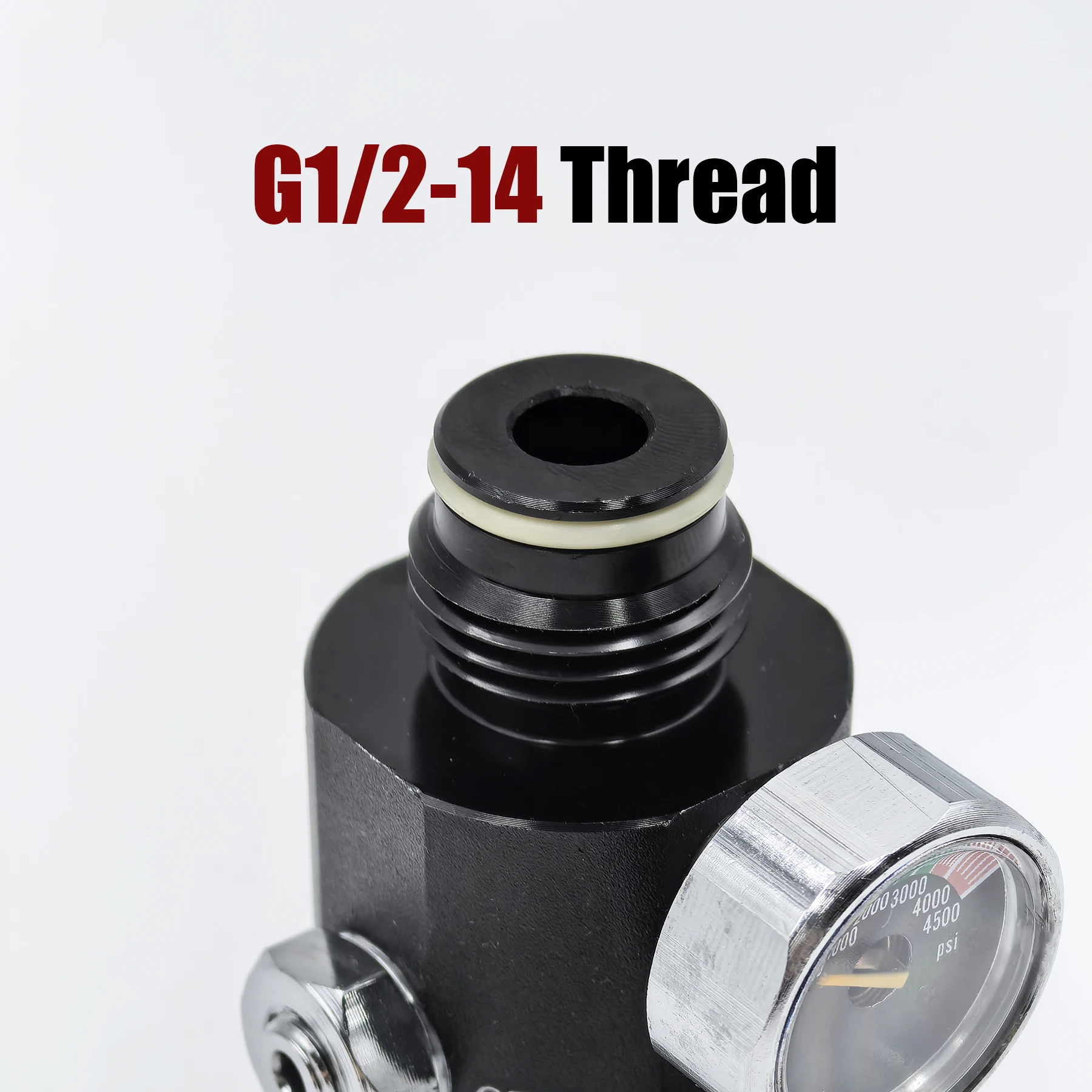 Regulador HPA con válvula de aire de Pin, salida regulada de 0 a 3000psi M18 * 1,5, 5/8 "-18UNF, estación de llenado neumática ajustable de doble calibre - imagen 4