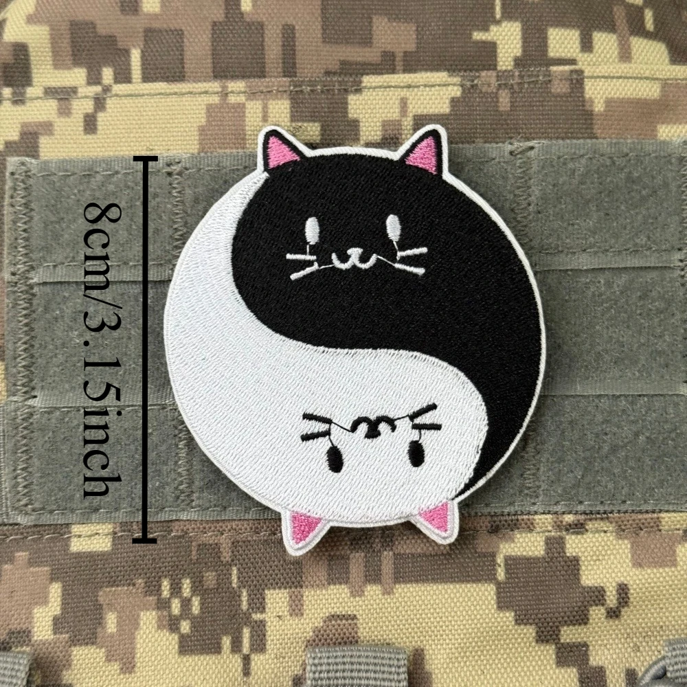 Parche de gato bebé Yin y Yang "Finally Home", parches impresos personalizados de moral divertida, gancho militar táctico, pegatina de bandera para mochila - imagen 2