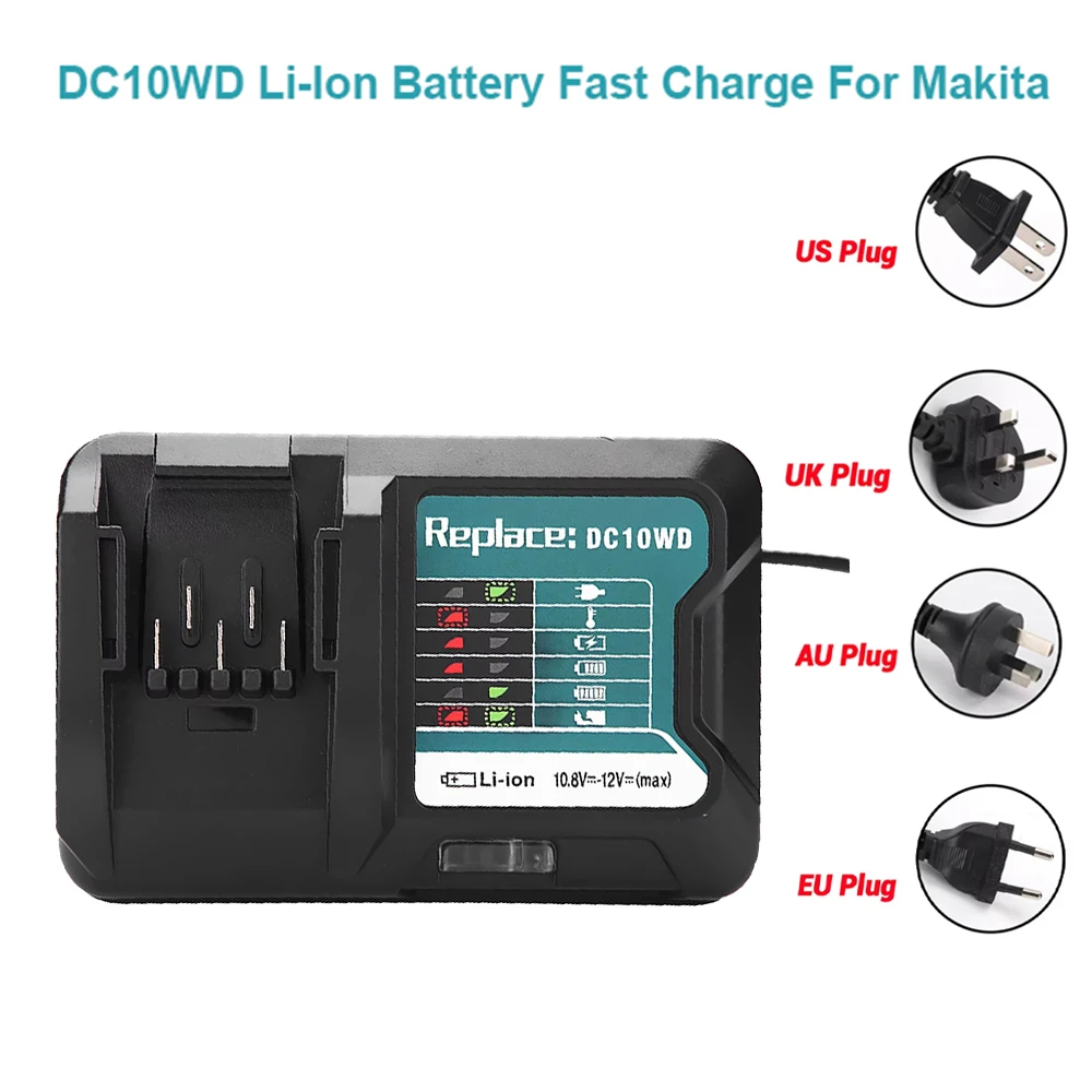 Cargador batería Makita 10,8V 12V DC10WD para BL1021B BL1041B