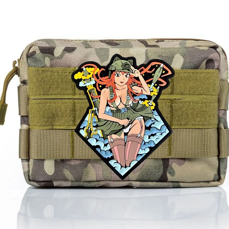 Parches tácticos de PVC para chica en ropa, insignia de moral de belleza, parches militares con gancho y bucle, brazalete, pegatinas para mochila - imagen 4