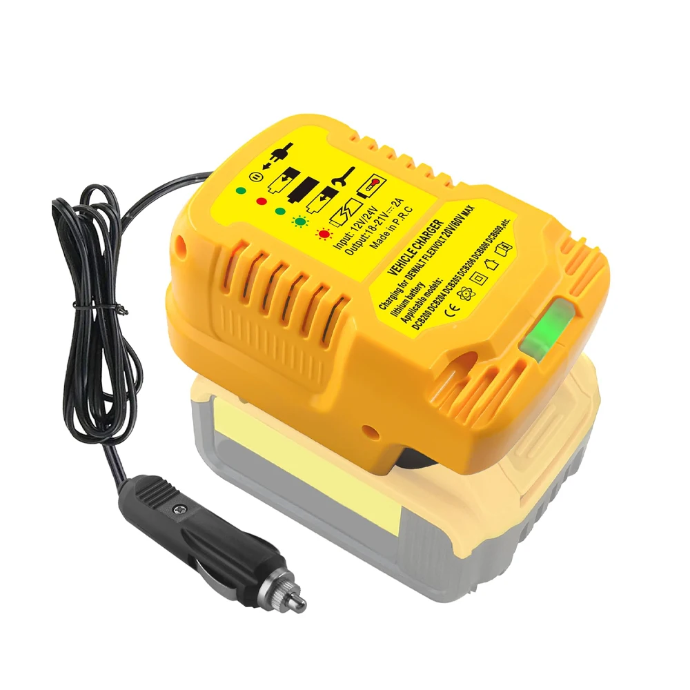 Mini cargador de coche compacto para Makitas/Milwaukee/Dewalt 18V 20V batería de iones de litio cargador de coche cargador de enchufe de encendedor de cigarrillos - imagen 4
