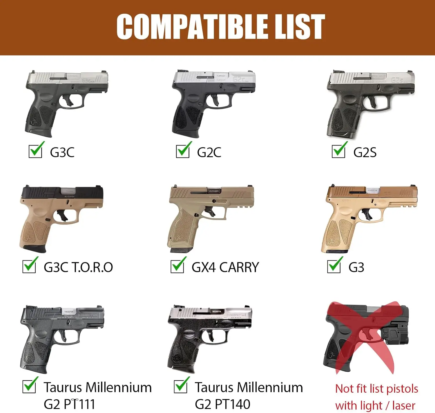 Para G2C/G3C/G3 /G2s/GX4 Carry /PT111 G2 /PT140 G2-IWB Funda de cuero, funda de transporte oculta, comodidad definitiva, mano derecha - imagen 2