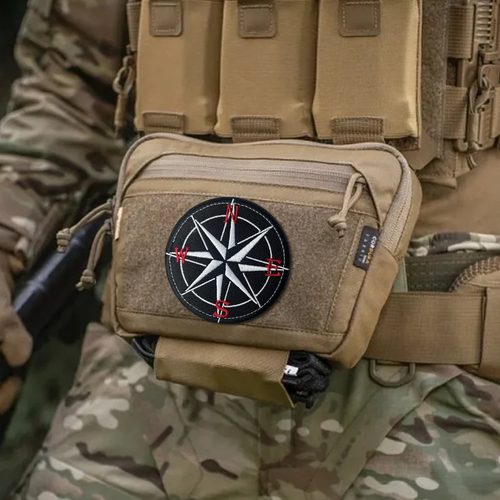 Parche táctico Compass gancho y bucle bordado moral Airsoft - imagen 3