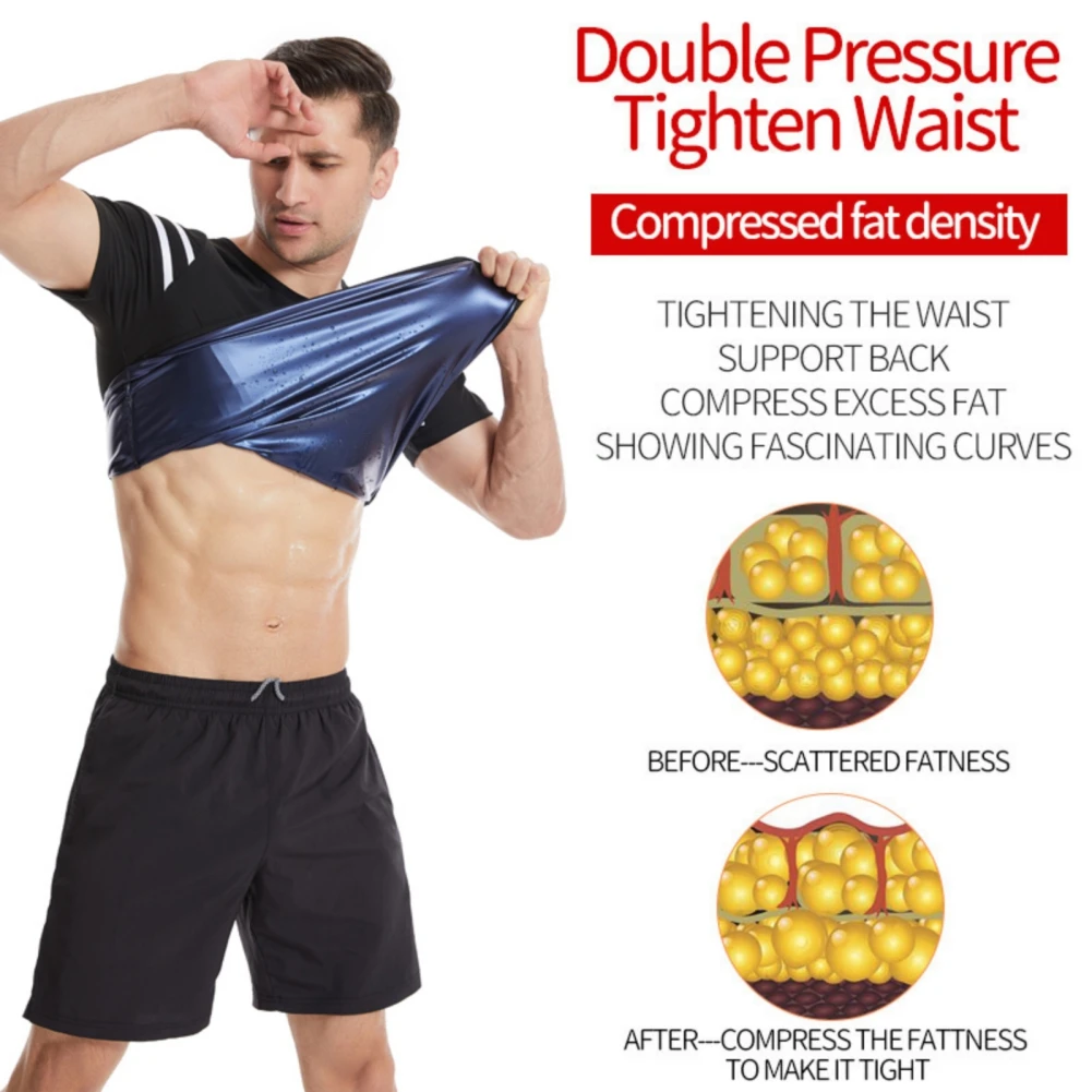 Camisa de sudor para hombres y mujeres, moldeador de cuerpo, traje de Sauna, Diseño a rayas, camisetas para perder peso, correr, Fitness, entrenamiento, moldeador de cuerpo - imagen 3