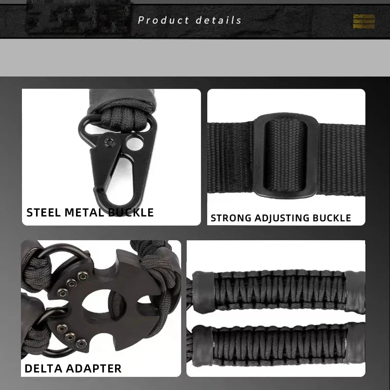 Eslinga deportiva de nailon, práctica eslinga de nailon ajustable para deportes al aire libre, correa para el hombro, eslinga para rifles, pistolas Airsoft, 1 ud. - imagen 3