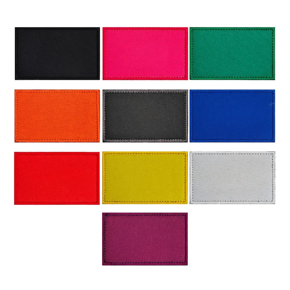 Parche de bandera en blanco de Color sólido, decoración personalizada, parches de gancho y bucle en la ropa, mochila, insignia táctica militar DIY, 8x5cm - imagen 2