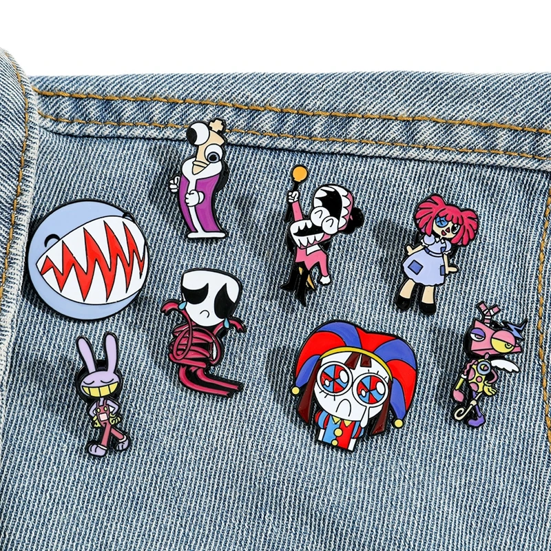 Insignias digitales de circo, broche de personaje de dibujos animados de Anime, lindo Pin esmaltado, mochila, ropa, decoración de Metal, insignia increíble, regalo - imagen 4