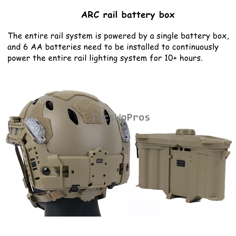 Kit de casco Airsoft FAST SF Modular integrado con luz de señal de riel de arco, caja de batería, cascos tácticos de caza - imagen 4