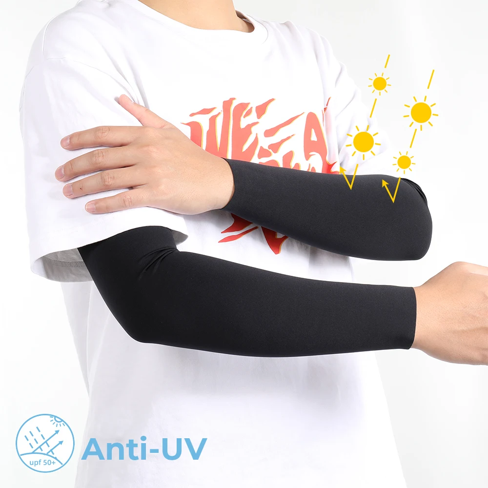 Mangas de brazo refrescantes para correr, deportes al aire libre, protección solar, calentadores de brazos, cubierta para ciclismo, pesca, baloncesto, puños elásticos para hombres y mujeres - imagen 5