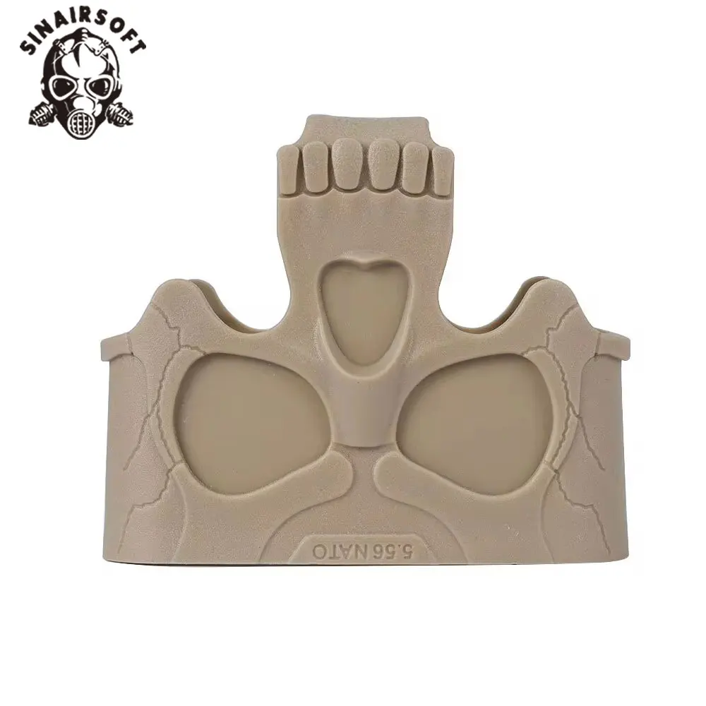Jaula táctica de goma con calavera para revistas, bolsa de bucle Mag de tracción rápida para M4 AK AR15, accesorio Airsoft para caza y tiro, 5,56, 7,62 - imagen 3