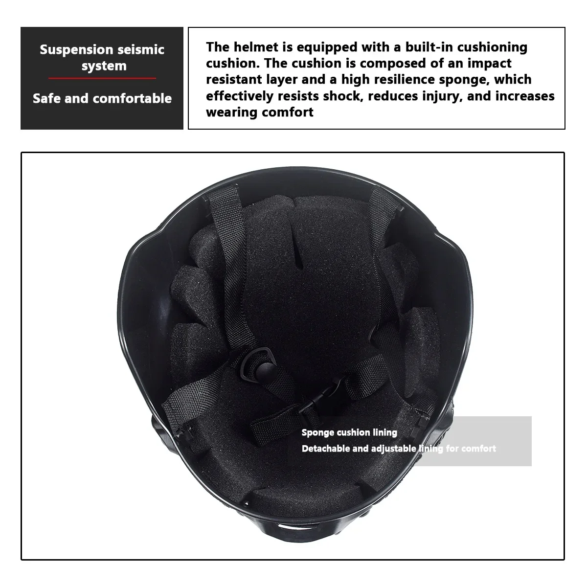 Casco táctico MICH2000 con riel lateral para airsoft y paintball - imagen 4